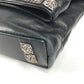 CHROME HEARTS 2つ折り ピラミッドスタッズ ダガージップ カバン ポーチ セカンドバッグ クラッチバッグ レザー ユニセックス ブラック