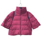 MIUMIU Logo Hooded Short Poncho, Down Jacket, Polyamide, Women's, Pink