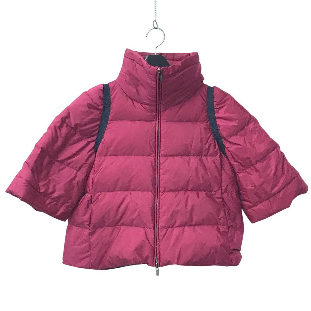 MIUMIU Logo Hooded Short Poncho, Down Jacket, Polyamide, Women's, Pink