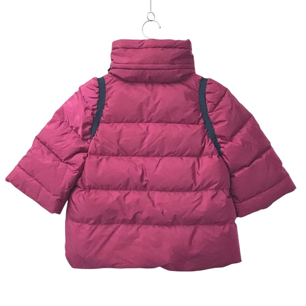 MIUMIU Logo Hooded Short Poncho, Down Jacket, Polyamide, Women's, Pink