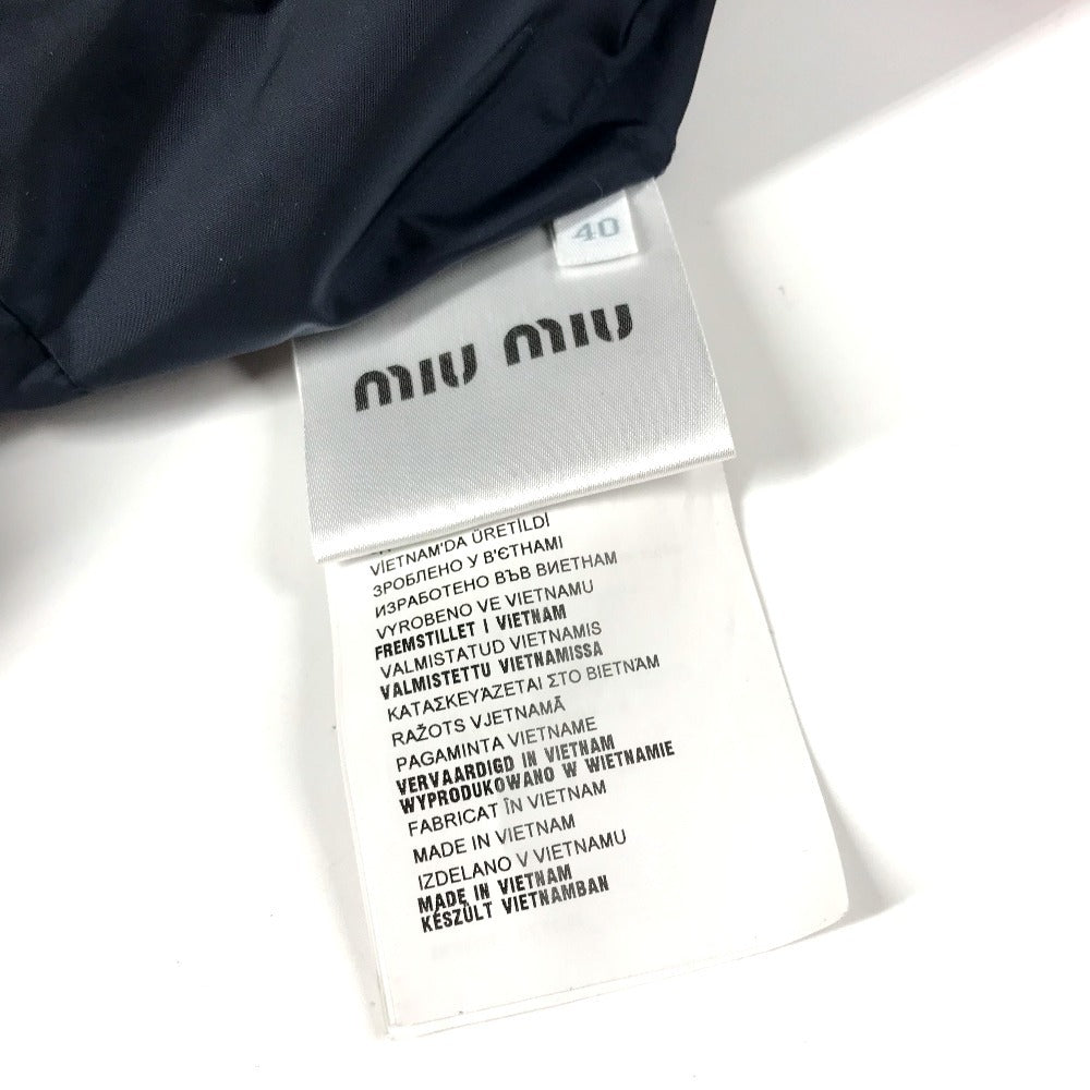 MIUMIU Logo Hooded Short Poncho, Down Jacket, Polyamide, Women's, Pink