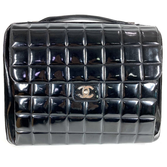 CHANEL フラップ CC ココマーク ロゴ ビーチバッグ カバン ハンドバッグ 書類バッグ ブリーフケース ビジネスバッグ エナメル ユニセックス ブラック