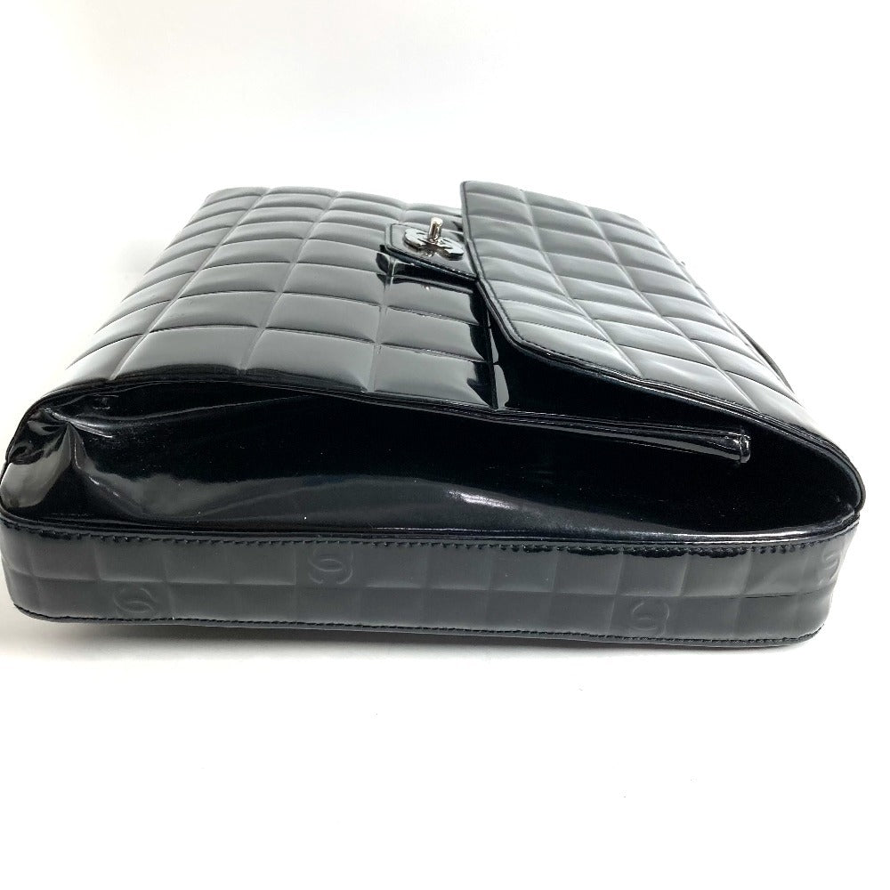 CHANEL Flap CC Coco Mark Logo Beach Bag, Handbag, Document Bag, Briefcase, Business Bag, Enamel, Unisex, Black