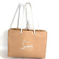 Christian Louboutin logo paper bag, shoulder tote bag, unisex leather, beige