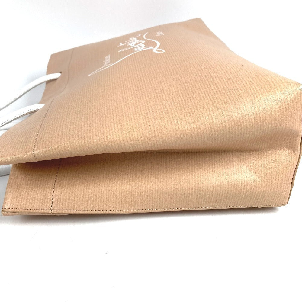 Christian Louboutin logo paper bag, shoulder tote bag, unisex leather, beige