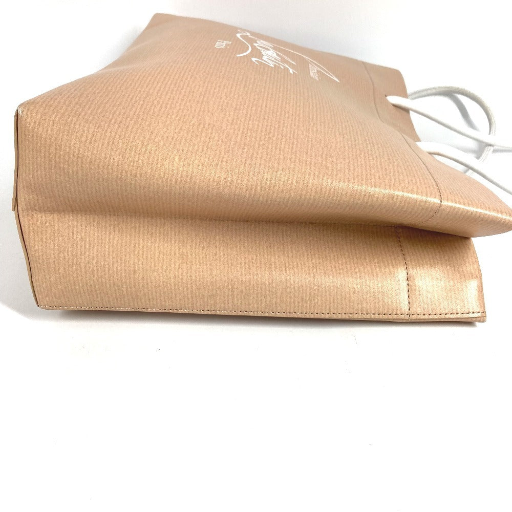 Christian Louboutin logo paper bag, shoulder tote bag, unisex leather, beige