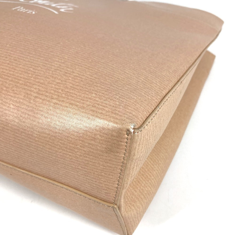 Christian Louboutin logo paper bag, shoulder tote bag, unisex leather, beige