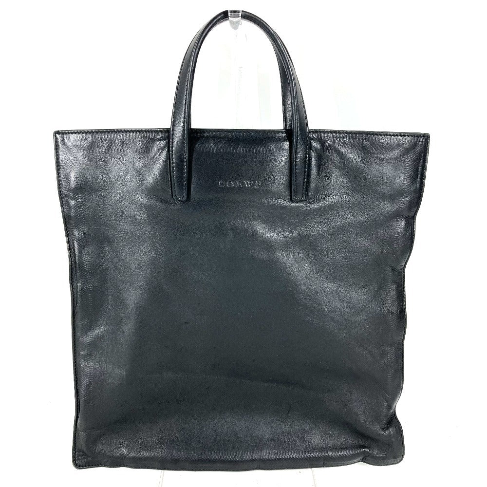 LOEWE ロゴ 縦型トート トートバック カバン ハンドバッグ レザー ユニセックス ブラック