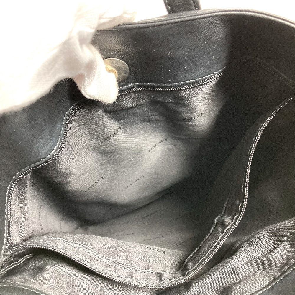 LOEWE ロゴ 縦型トート トートバック カバン ハンドバッグ レザー ユニセックス ブラック