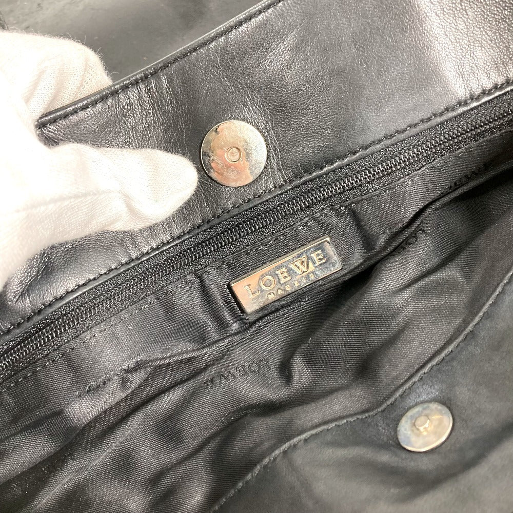 LOEWE ロゴ 縦型トート トートバック カバン ハンドバッグ レザー ユニセックス ブラック