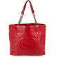 GUCCI 453561 インターロッキングG チェーン トートバッグ カバン 肩掛け Wチェーン ショルダーバッグ レザー ユニセックス レッド