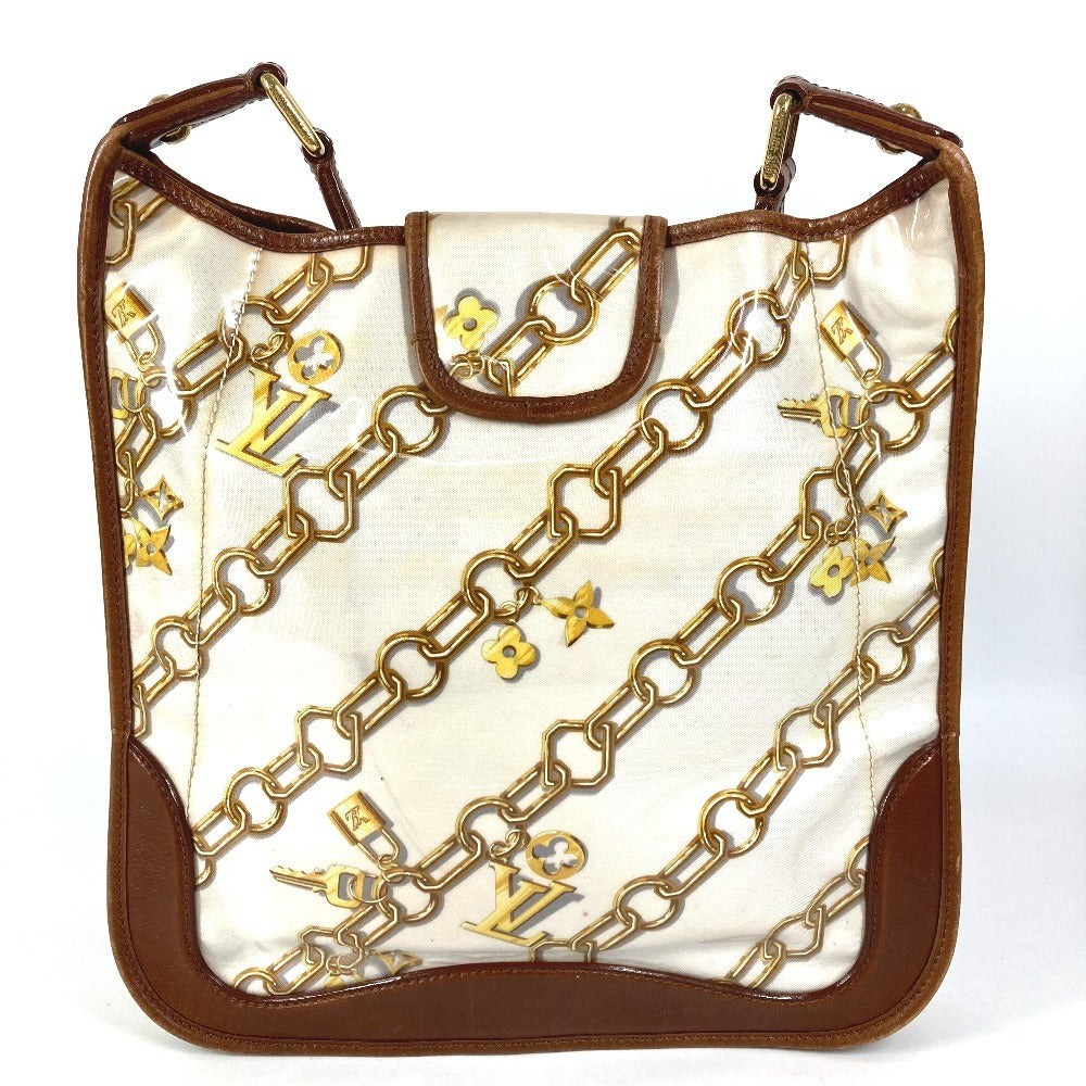 LOUIS VUITTON M95158 Monogram Charm Musette Shoulder Bag, Crossbody, Chain Pattern, Vinyl/Leather, Women's, White