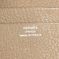 HERMES Evelyn Logo Punched Logo Bifold Business Card Holder/Pass Case/Card Case Leather Unisex Etoupe Beige