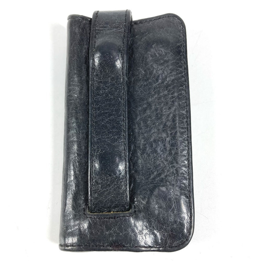 CHROME HEARTS Logo Cross Ball Compact Wallet with Key Ring, Leather, Unisex, Black