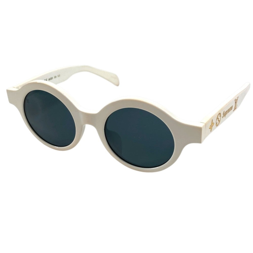 LOUIS VUITTON Z0991E Supreme Collaboration Logo Glasses Eyewear Sunglasses Plastic Unisex White
