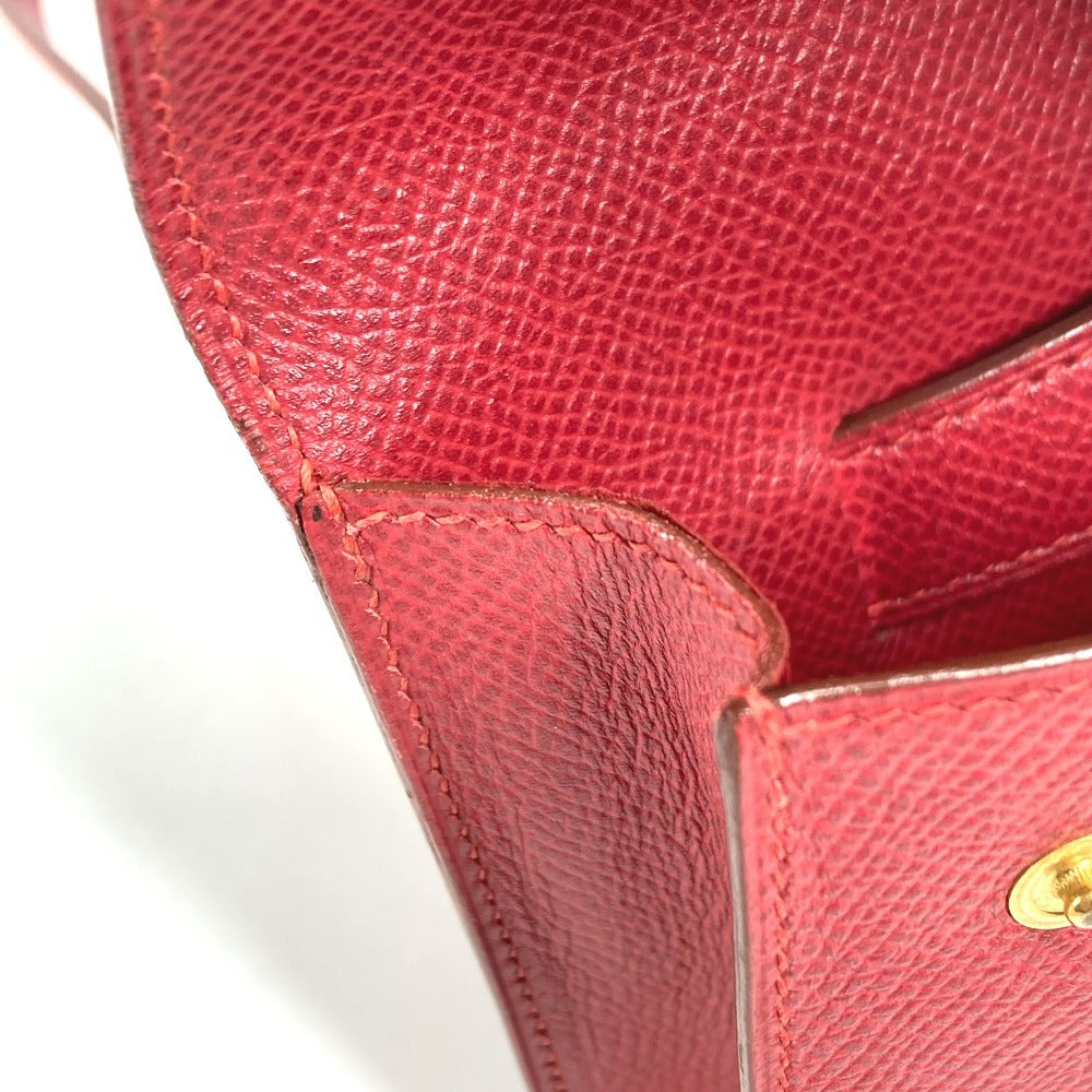 HERMES Vintage Green Pochette, Green Waist Bag, Mini Bag, Flap Belt Bag, Body Bag, Leather, Women's, Red