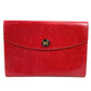 Vintage HERMES H logo Pochette Rio clutch bag, pouch, or second bag in unisex leather, red.