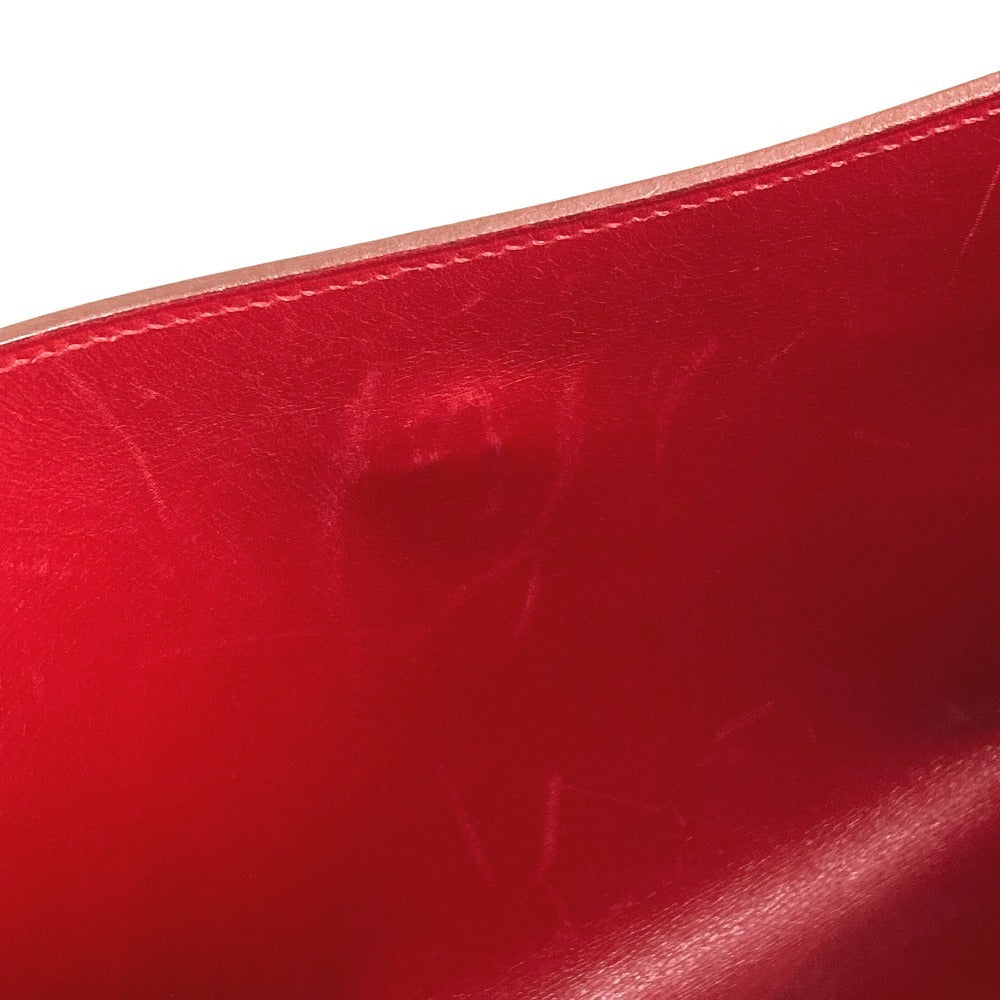 Vintage HERMES H logo Pochette Rio clutch bag, pouch, or second bag in unisex leather, red.