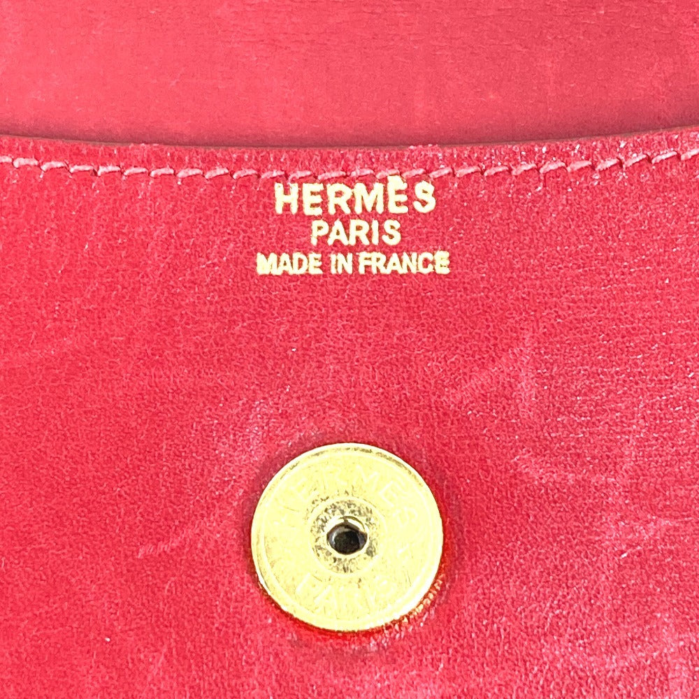 Vintage HERMES H logo Pochette Rio clutch bag, pouch, or second bag in unisex leather, red.