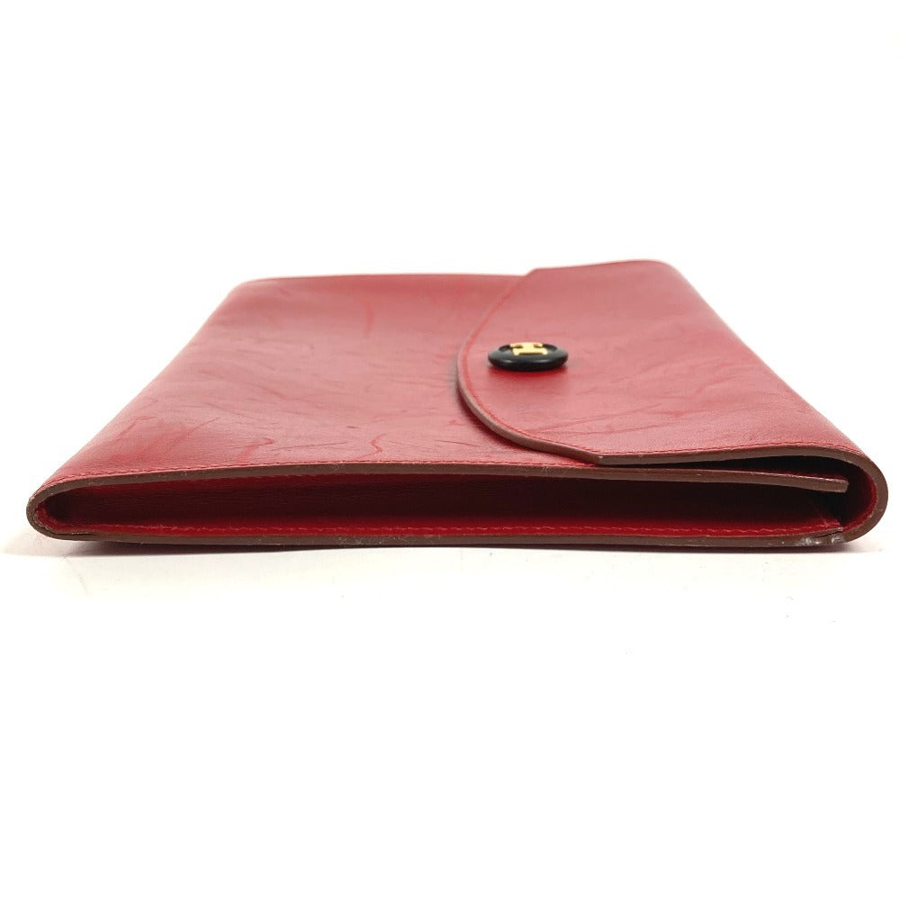 Vintage HERMES H logo Pochette Rio clutch bag, pouch, or second bag in unisex leather, red.