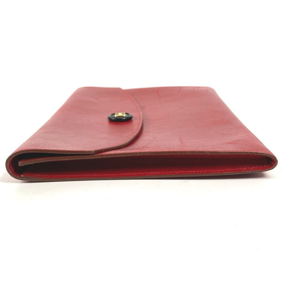 Vintage HERMES H logo Pochette Rio clutch bag, pouch, or second bag in unisex leather, red.