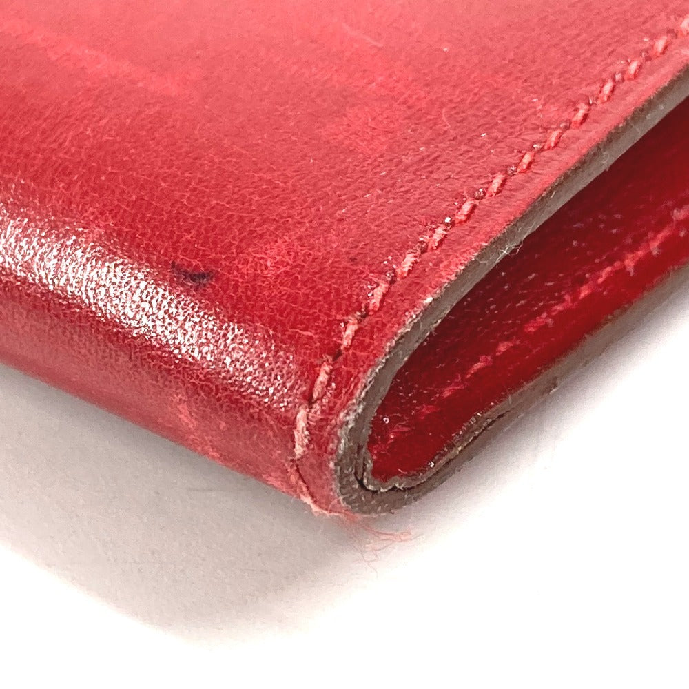 Vintage HERMES H logo Pochette Rio clutch bag, pouch, or second bag in unisex leather, red.