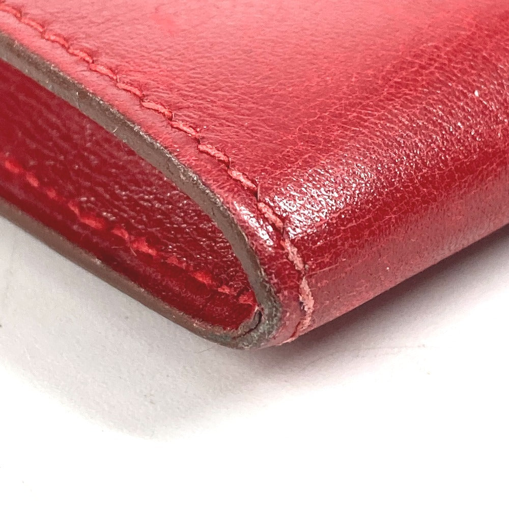 Vintage HERMES H logo Pochette Rio clutch bag, pouch, or second bag in unisex leather, red.