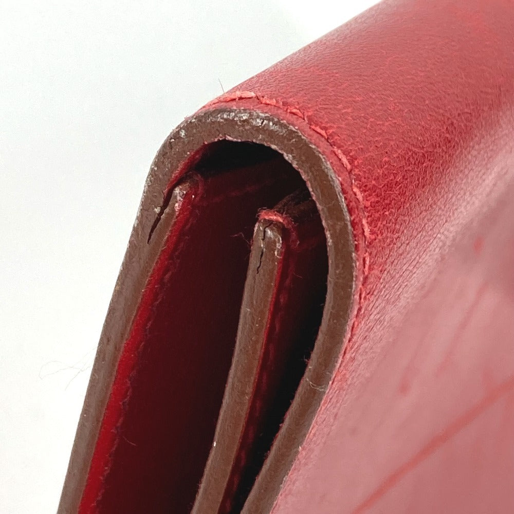 Vintage HERMES H logo Pochette Rio clutch bag, pouch, or second bag in unisex leather, red.