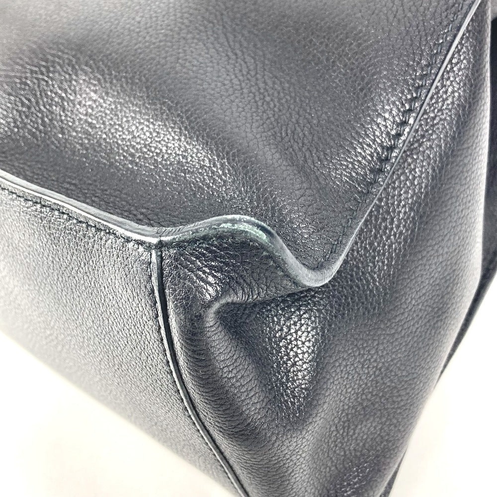 HERMES Etri Belt Etri Belt Tote Bag Flap Handbag Leather Unisex Black