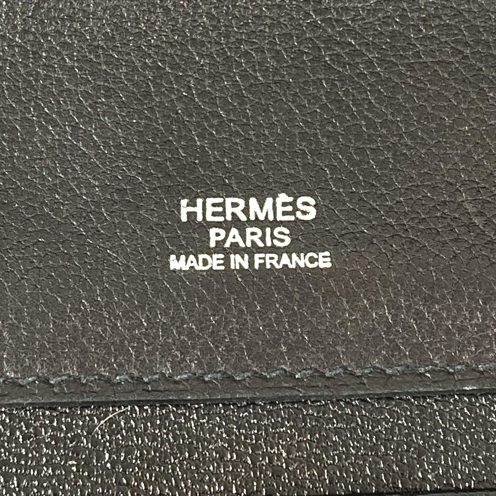 HERMES Etri Belt Etri Belt Tote Bag Flap Handbag Leather Unisex Black