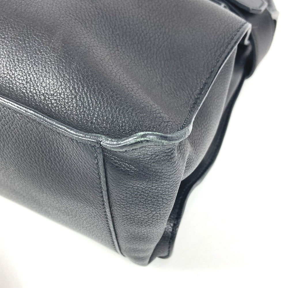 HERMES Etri Belt Etri Belt Tote Bag Flap Handbag Leather Unisex Black