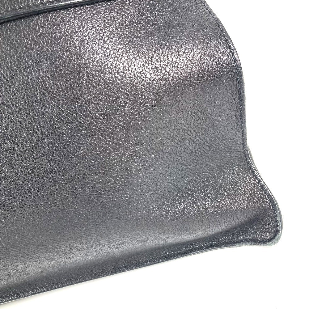 HERMES Etri Belt Etri Belt Tote Bag Flap Handbag Leather Unisex Black