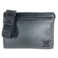 LOUIS VUITTON Aerogram Messenger Voyage M59329 Bag, Crossbody Pochette, 2-Way Bag, Clutch Bag, Shoulder Bag, Unisex, Black Leather