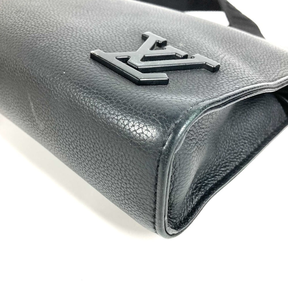 LOUIS VUITTON Aerogram Messenger Voyage M59329 Bag, Crossbody Pochette, 2-Way Bag, Clutch Bag, Shoulder Bag, Unisex, Black Leather