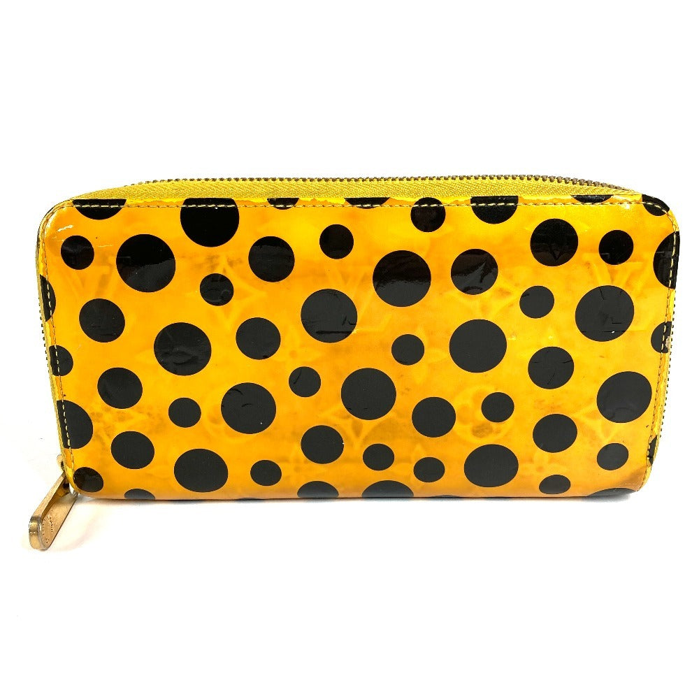 LOUIS VUITTON M91571 ドットインフィニティ 草間彌生 水玉 ジッピー ウォレット ロングウォレット ラウンドファスナー 長財布 パテントレザー レディース イエロー