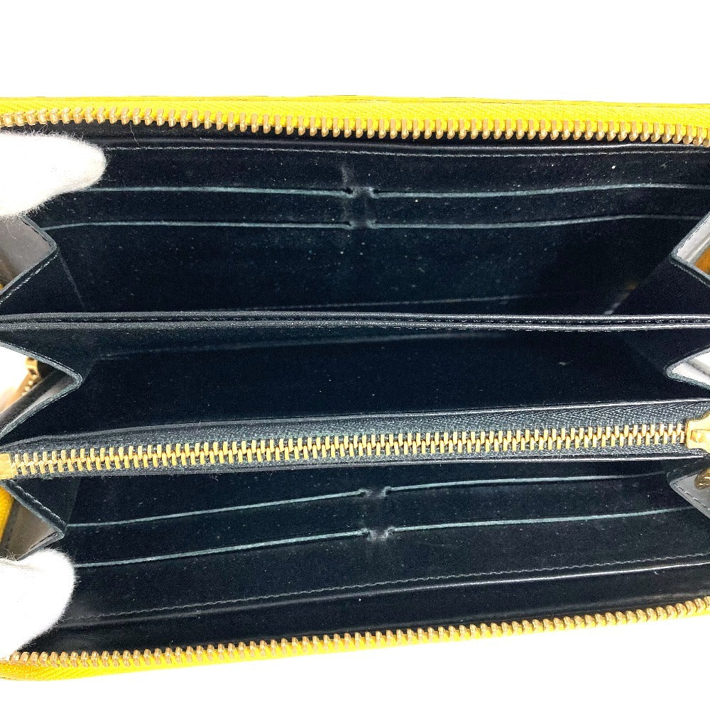 LOUIS VUITTON M91571 ドットインフィニティ 草間彌生 水玉 ジッピー ウォレット ロングウォレット ラウンドファスナー 長財布 パテントレザー レディース イエロー