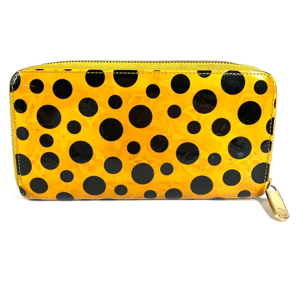 LOUIS VUITTON M91571 ドットインフィニティ 草間彌生 水玉 ジッピー ウォレット ロングウォレット ラウンドファスナー 長財布 パテントレザー レディース イエロー
