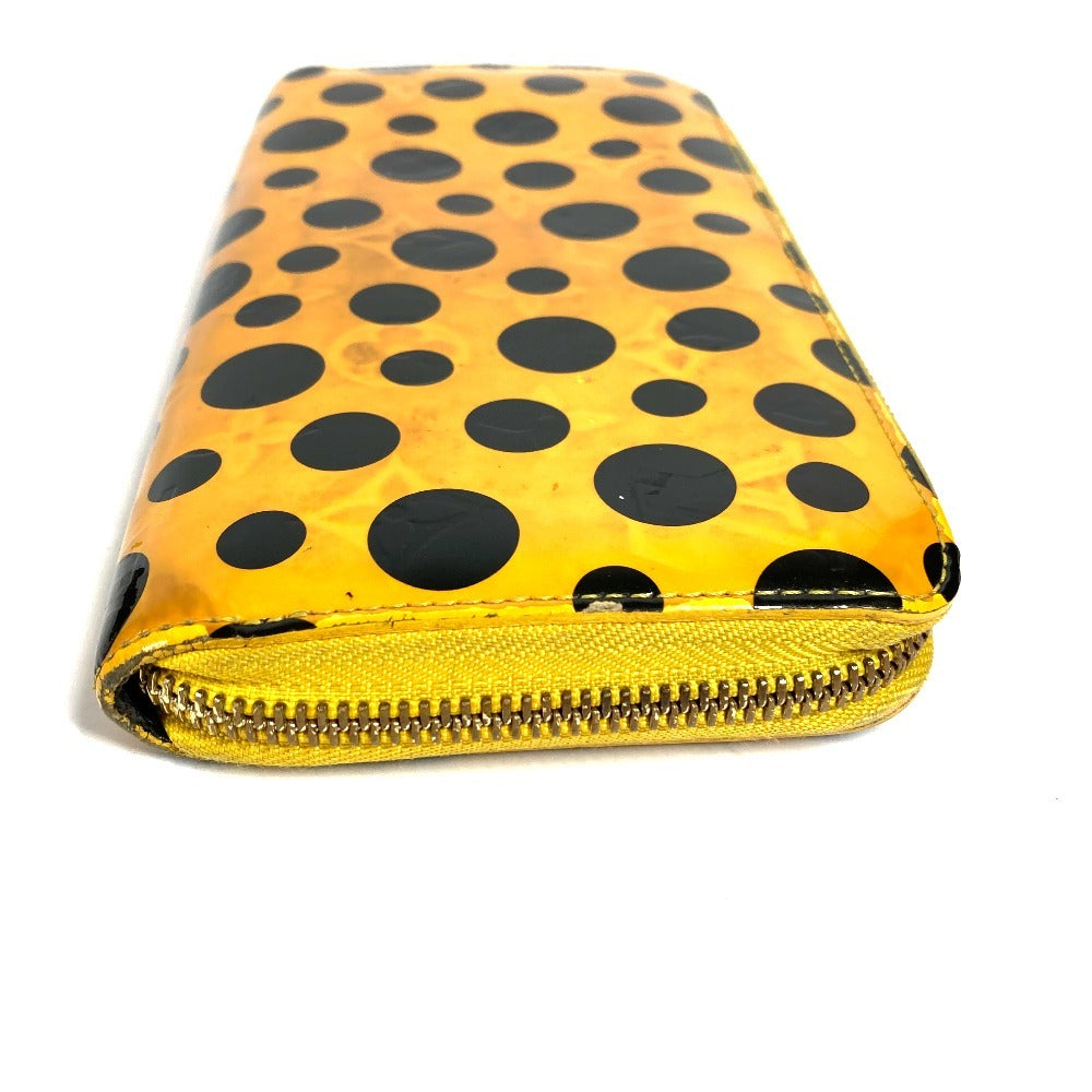 LOUIS VUITTON M91571 ドットインフィニティ 草間彌生 水玉 ジッピー ウォレット ロングウォレット ラウンドファスナー 長財布 パテントレザー レディース イエロー