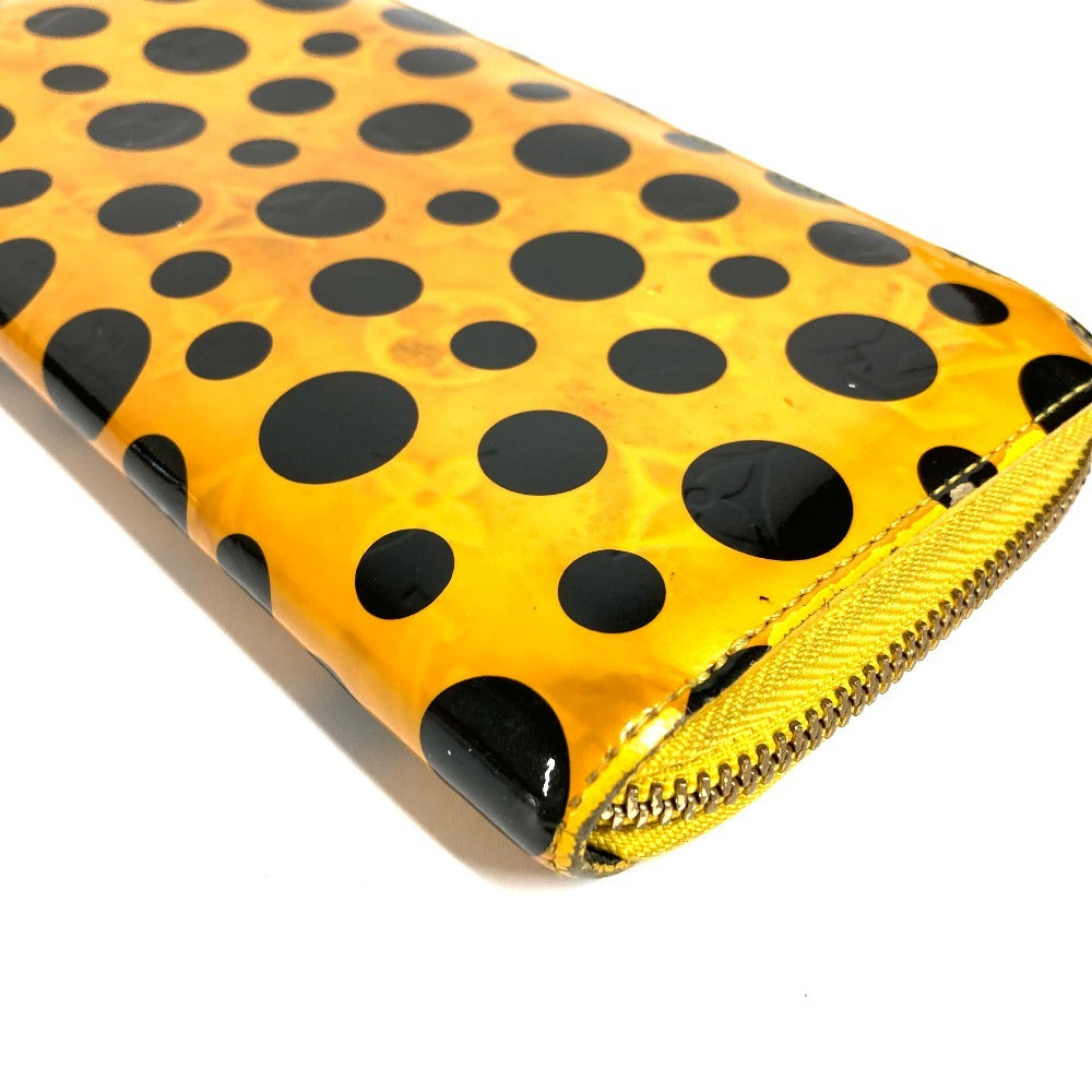 LOUIS VUITTON M91571 ドットインフィニティ 草間彌生 水玉 ジッピー ウォレット ロングウォレット ラウンドファスナー 長財布 パテントレザー レディース イエロー
