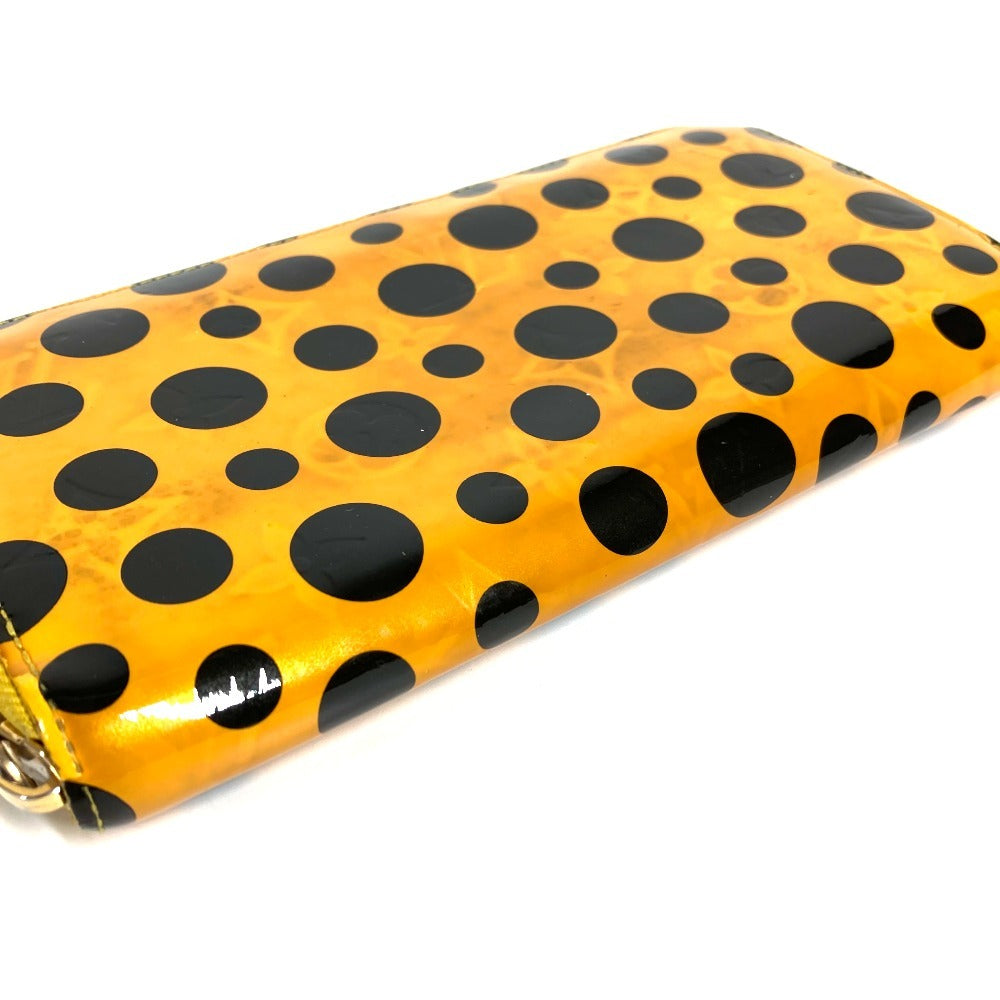 LOUIS VUITTON M91571 ドットインフィニティ 草間彌生 水玉 ジッピー ウォレット ロングウォレット ラウンドファスナー 長財布 パテントレザー レディース イエロー