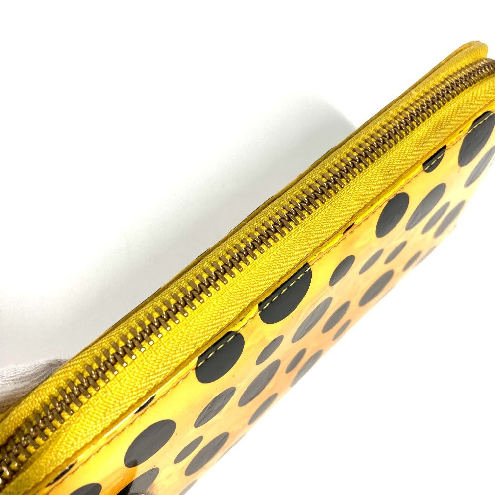 LOUIS VUITTON M91571 ドットインフィニティ 草間彌生 水玉 ジッピー ウォレット ロングウォレット ラウンドファスナー 長財布 パテントレザー レディース イエロー