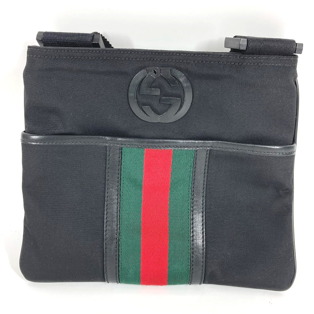 GUCCI 181068 シェリーライン GG カバン 斜め掛け ポシェット ショルダーバッグ ユニセックス ブラック