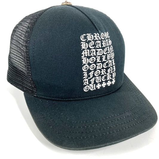 CHROME HEARTS ロゴ バイカラー メッシュ 帽子 キャップ帽 ベースボール メッシュ キャップ コットン ユニセックス ブラック
