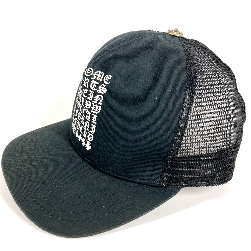 CHROME HEARTS ロゴ バイカラー メッシュ 帽子 キャップ帽 ベースボール メッシュ キャップ コットン ユニセックス ブラック