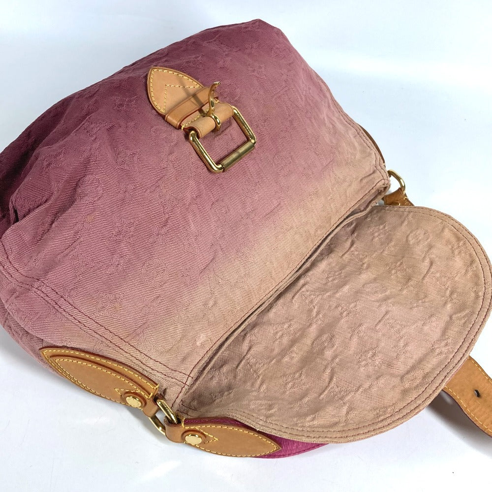 LOUIS VUITTON M40417 モノグラムデニム サンレイ カバン 肩掛け フラップ ショルダーバッグ モノグラムデニムキャンバス レディース ルージュフォーヴィスト ピンク