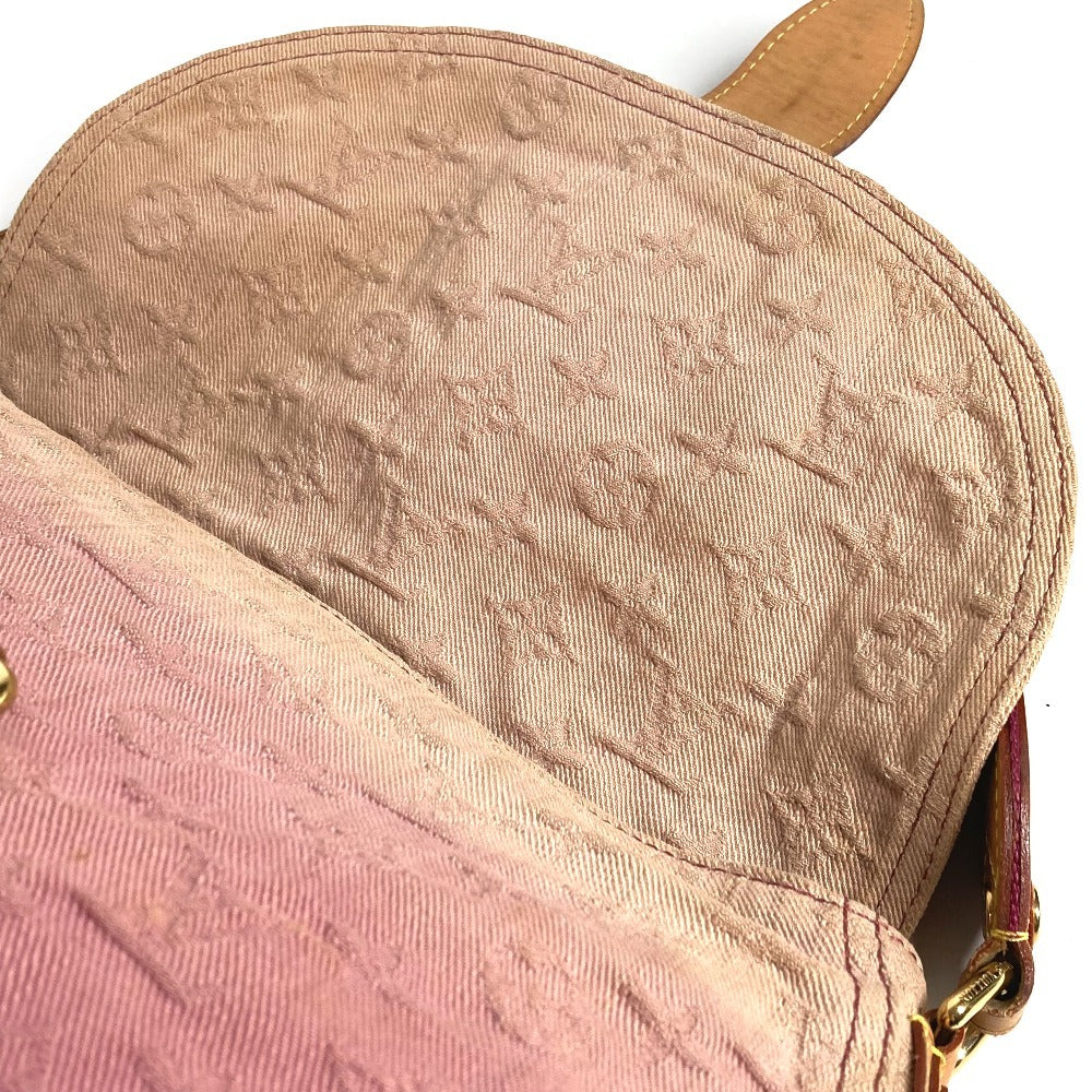 LOUIS VUITTON M40417 モノグラムデニム サンレイ カバン 肩掛け フラップ ショルダーバッグ モノグラムデニムキャンバス レディース ルージュフォーヴィスト ピンク