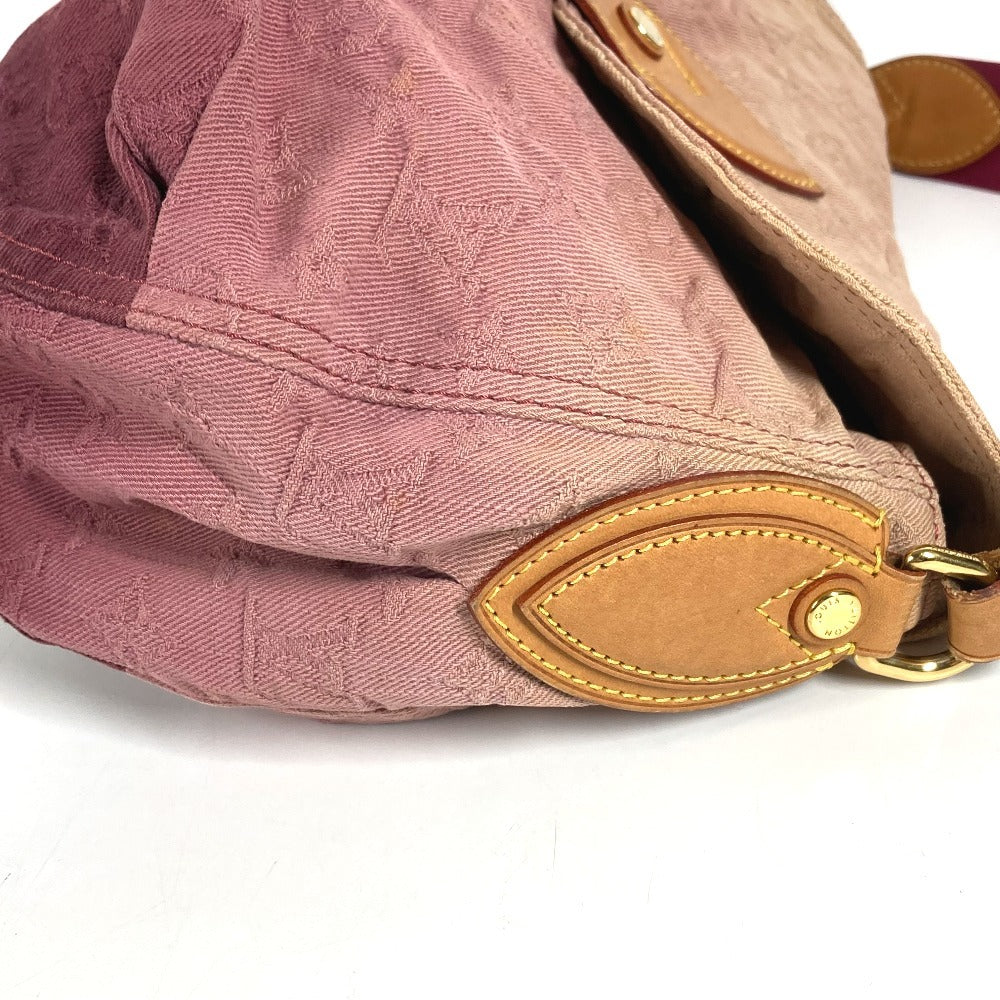 LOUIS VUITTON M40417 モノグラムデニム サンレイ カバン 肩掛け フラップ ショルダーバッグ モノグラムデニムキャンバス レディース ルージュフォーヴィスト ピンク