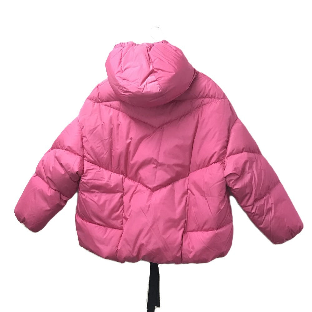 MONCLER IBISE GIUBBOTTO Down Hoodie, Men's Pink, Long Sleeve Two-Tone Down Jacket