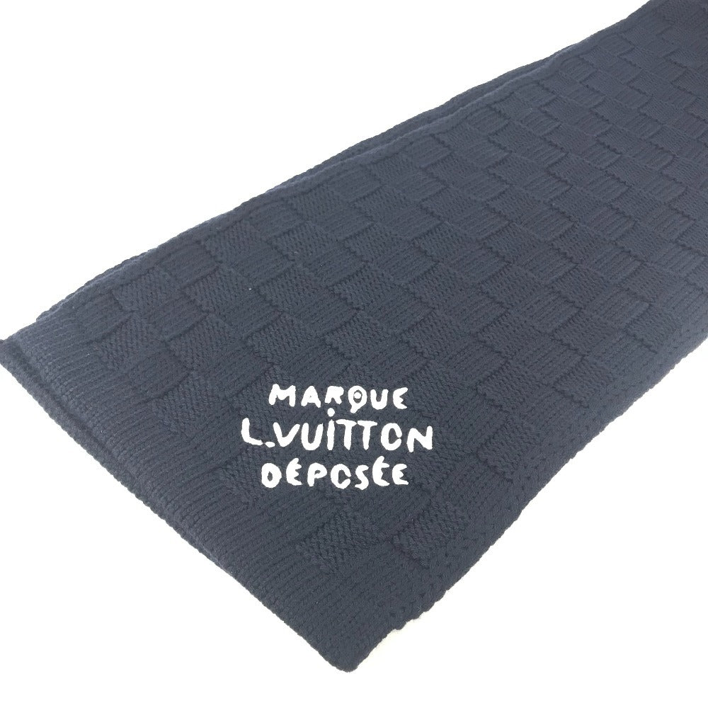 LOUIS VUITTON M96959 マフラーダミエスナッグ バイカラー マフラー ウール ユニセックス ネイビー