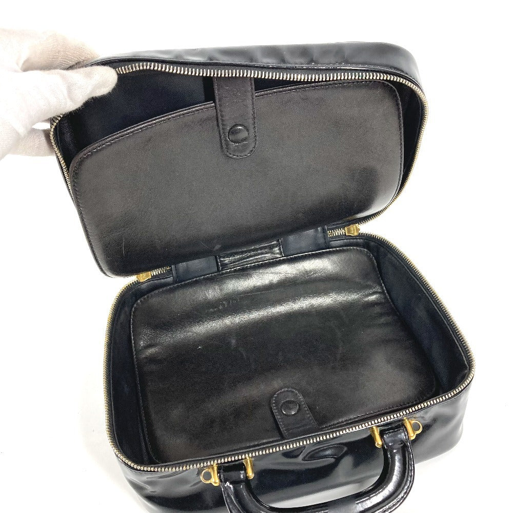 CHANEL 2-Way Bag CC Coco Mark Logo Vanity Bag Handbag Shoulder Bag BOX Box Handbag Enamel Ladies Black